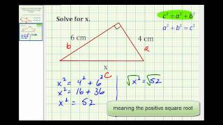 Example Determine the Length of the Hypotenuse of a Right Triangle [upl. by Brogle]