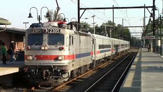 20160819 August 19 2016 SEPTA AEM7 2306 and 2305 push pulls at Pennbrook and North Wales Stations [upl. by Roby186]