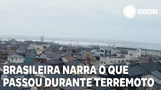 Brasileira que mora no Japão narra o que passou durante o terremoto [upl. by Anuahsat526]