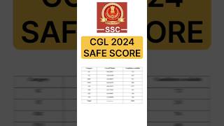 SSC CGL SAFE SCORE 2024  CGL 2024  EXPECTED CUT OFF shorts [upl. by Socha]