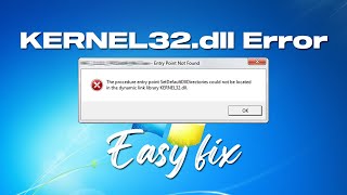 Fix Dynamic Link Library KERNEL32dll Error In Windows 7 [upl. by Amairam94]