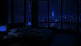 Relax and Unwind Rain ASMR Symphony in a Cozy Bedroom with City Lights 🎧🌧️ [upl. by Monagan]