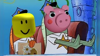 Mr Ps Defeat But Its Spongebob Roblox Piggy Meme [upl. by Anaile]