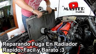 Como reparar fuga en radiador con pistola de calor [upl. by Hinda811]