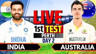 India vs Australia 1st Test Day 2  IND vs AUS Live Match Today  Live Cricket Match Today [upl. by Darej]