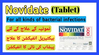 Novidat Tablet Ciprofloxacin Syrup 500mg 250mg Uses Side Effects Urdu Hindi [upl. by Marian410]