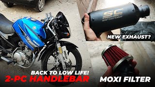 YBR 125 Modifications  Clipons Moxi Levers amp Filter 🔥 New Exhaust 8K SUBS 😍 [upl. by Auqenat786]