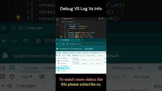 Interview Challenge  137  Console Log Vs Debug Vs Info in JS javascriptdeveloper [upl. by Lah]