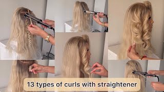 Different curls with straightener [upl. by Sadira134]