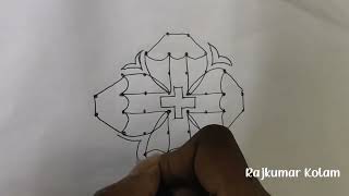 Flower Pot சதுர Kolam 8x2 Dots  Beginner Kolam Design  Rangoli kolam  29Dec2023 [upl. by Damick]