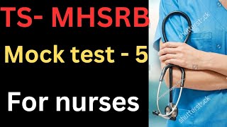 MHSRB MOCK TEST 5  for exam preparation mcqs [upl. by Ydnes]