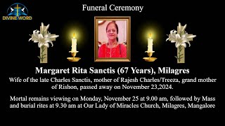 Funeral Ceremony of Margaret Rita Sanctis 67 Years Our Lady of Miracles Church Milagres [upl. by Ennoid]