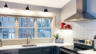 FARMHOUSE INSPIRED KITCHEN  Small Home Makeover Before amp After Demo Kitchen Wall Bump Out Addition [upl. by Aric]