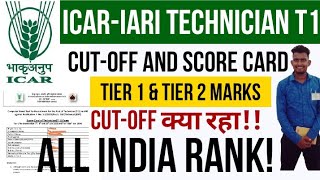 ICAR TECHNICIAN T1 CUTOFF AND MARKS OUT ALL INDIA RANK ICAR Iari [upl. by Christin]