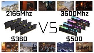 2166Mhz vs 2666Mhz vs 3200Mhz vs 3400Mhz vs 3600Mhz  1080P4k [upl. by Inahet]