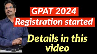 GPAT 2024  Registration information [upl. by Varin]