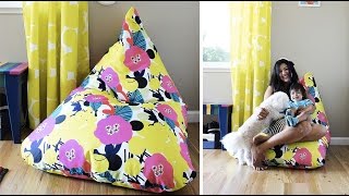 How to Make an Amazing Easy Bean Bag Chair Sillón Puff Tutorial  Live Colorful [upl. by Jereme]