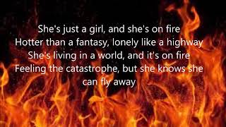 Girl on Fire lyrics [upl. by Massarelli987]