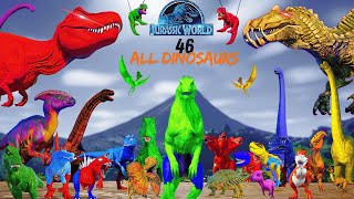 THE BEST ALL 46 DINOSAURS  JURASSIC WORLD EVOLUTION [upl. by Bornie]