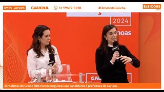 Canoas confira a íntegra do terceiro bloco do debate dos candidatos à prefeitura  Eleições 2024 [upl. by Eecyac]