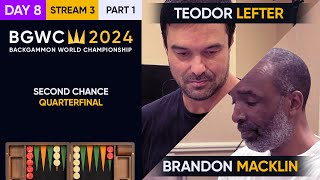 Backgammon World Championship 2024  DAY 8 Stream 3 P1  Main Second Chance Quarterfinals [upl. by Schou]