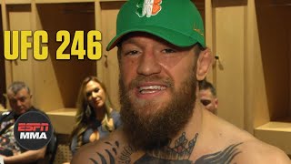 Conor McGregor emotional after Cowboy Cerrone TKO win at UFC 246  ESPN MMA [upl. by Yltneb]