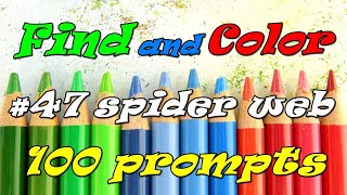 Find and Color 100 prompts 47 spider web Adult coloring [upl. by Oirevas]