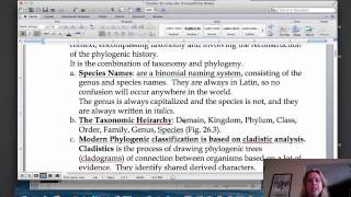 BIO 112 Taxonomy Phylogeny Part I [upl. by Farlie856]