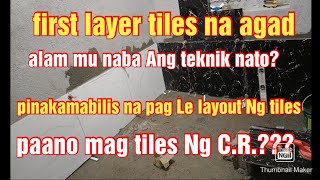 Pano mag tiles Ng CR paano mag iskwala paano mag level at paano mag sentro Ng tiles sa wall [upl. by Sivrep]