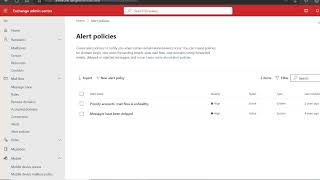 How To Create Mail Flow Alert Policy In Exchange Online Admin Centre In Office 365 [upl. by Amrac]