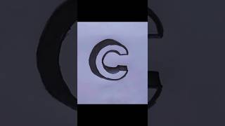 How to draw letter c in Lowercase 3D  3D Lowercase Alphabet drawing [upl. by Atinihc]