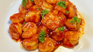 Sweet amp Sour Prawns With Garlic And Tomato Sauce Juicy Tender And Tasty Super Easy Recipe 😍😍🤣🤣 [upl. by Leiruh610]