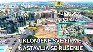 Iseljene sve firme postavljena ograda za projekat PUPINOVA PALATAnastavlja se rušenje hangara [upl. by Annas]