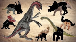 Dinosaur names for Kids Wrong Heads Dinosaur TRex Therizinosaurus Triceratops [upl. by Anairam593]