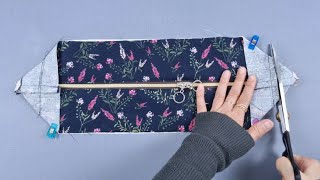 DIY daily tote bag Zippered bag tutorials for beginners [upl. by Aiset]