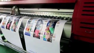 3 2M eco solvent printer MT3207DE prints 3 rolls at a time [upl. by Landbert]