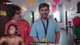 IShowSpeed Reacts To MR BEAST PARODY 🤑 💸 ft INDIAN CREATORS  CARRYMINATI [upl. by Bik]