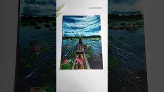 Watercolor Scenery   painting   drawing shorts youtube scenery art trending transition [upl. by Nahtanoj]