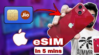 How To Setup eSIM on iPhone  iPhone 15 iPhone 14 iPhone 13 iPhone 12 amp iPhone 11  Jio [upl. by Natala]