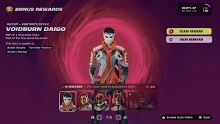 How to Unlock Voidburn Daigo in Fortnite  Battle Pass Bonus Rewards Page 7 [upl. by Maia]