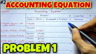 Accounting Equation  Problem 1  By Saheb Academy [upl. by Marchall]