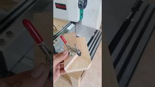 cutting mittered tenon on mini bandsaw short woodworking [upl. by Pfeifer]