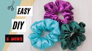 How to make a SCRUNCHIE easy  scrunchie DIY  sewing tutorial [upl. by Doralynne745]