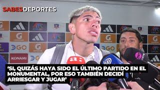 ME VOY A IR COMO CAMPEÓN  DECLARACIONES de CARLOS PALACIOS tras victoria de COLO COLO [upl. by Dacia972]