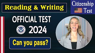 Can you pass the Reading and Writing Test 2024 Official sentences for US citizenship Interview 2024 [upl. by Yelsnik735]