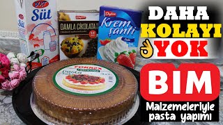 BÄ°M MALZEMELERÄ°YLE Ã‡OK KOLAY YAÅ PASTA YAPTIK ğŸ˜ğŸ¤©ğŸ‘ğŸ» PRATÄ°K YAÅ PASTAğŸ˜‹ DOÄUM GÃœNÃœ PASTASIğŸ‘Œ [upl. by Ahsinad]