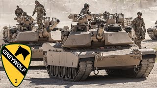 US Army M1A2 V3 Abrams tanks of the Gray Wolf brigade in Poland NATO [upl. by Schoenberg]