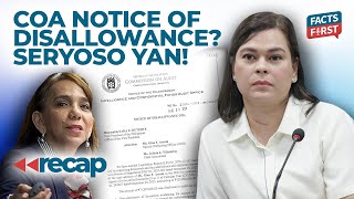 COA Notice of Disallowance vs VP Sara Dutertes confidential funds SERYOSO [upl. by Phelgen990]