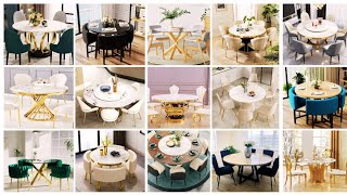 Modern Dining Table sets Design  Round Dining Table Ideas  Round Dining Table For 4 and 6 Chairs [upl. by Agemo]