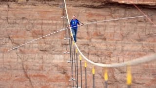 Nik Wallenda Tightrope Walks Across Grand Canyon  Complete Unedited Video [upl. by Arahset351]